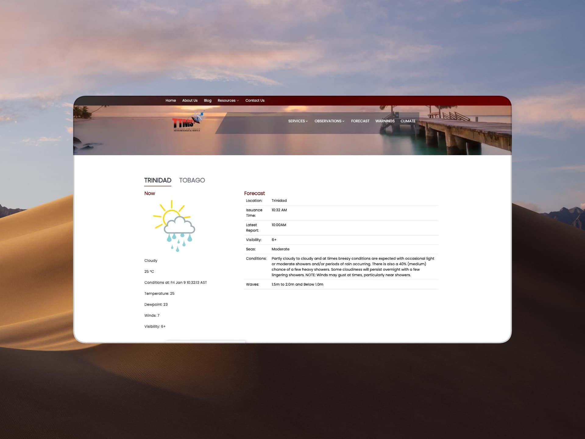 Met Office Trinidad & Tobago Dashboard